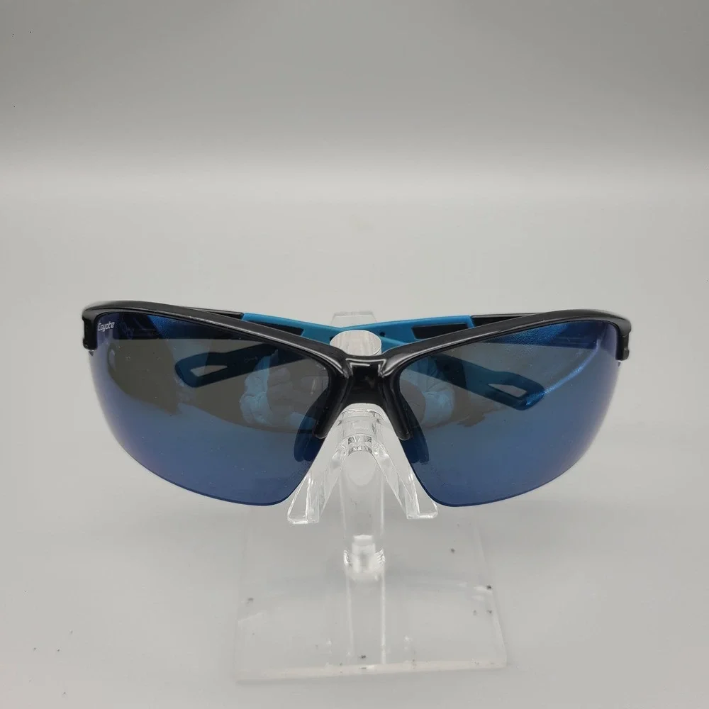Coyote Napa Polarized Sunglasses Black Blue Wrap Sport 05603535 Blue Mirror Lens